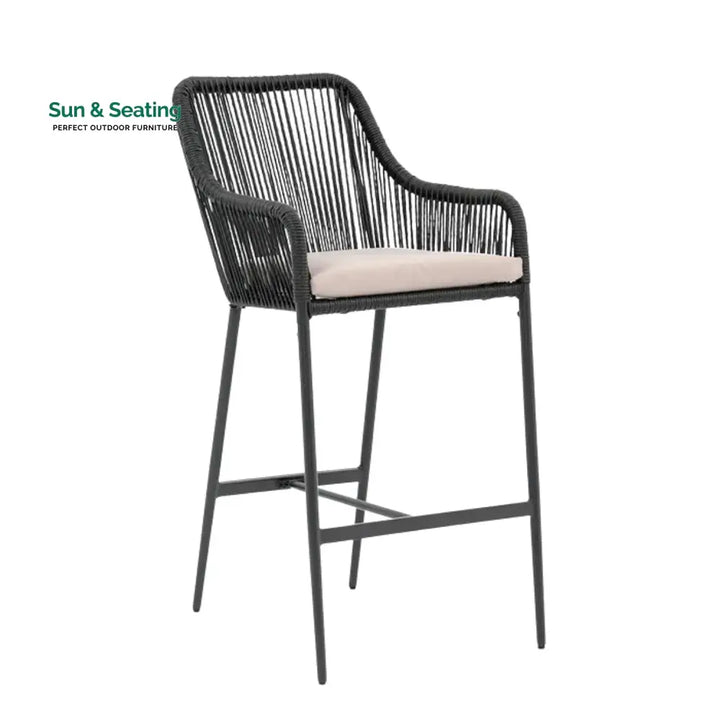 Deepali Premium Outdoor Rope 5-Piece Bar Set With a High-Top Table Bar Set