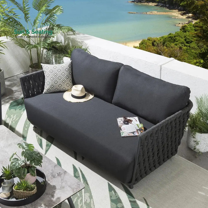 Deifilia Outdoor Sofa Set 2 Seater 2 Single seater and 1 Center Table (Dark Grey) Sofa Sets