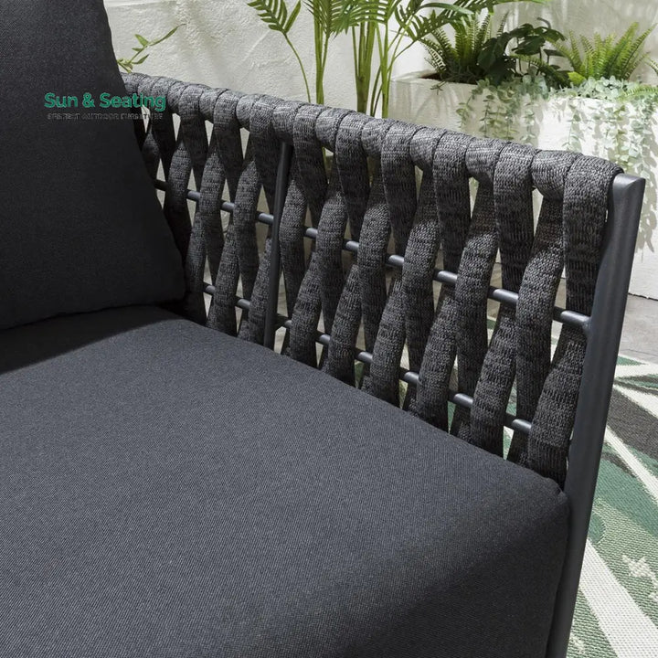 Deifilia Outdoor Sofa Set 2 Seater 2 Single seater and 1 Center Table (Dark Grey) Sofa Sets