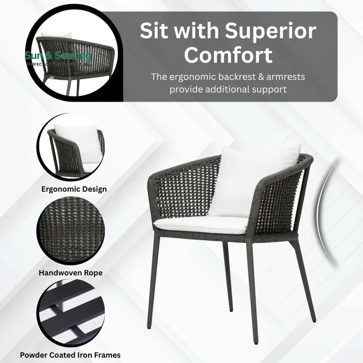 Delaney Outdoor Rope 3-Piece Patio Set Patio Set