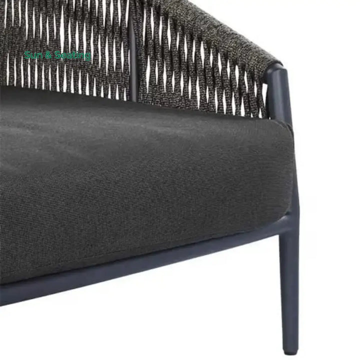 Delphine Outdoor Grey Rope Patio Daybed with Comfortable Dark Grey Cushion Daybed