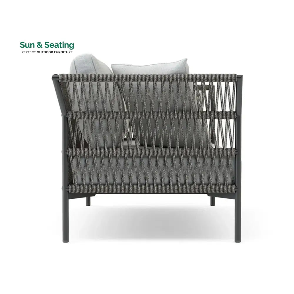 Denali Outdoor Rope 7-Seater Sofa Set With Glass Top Table Sofa Set