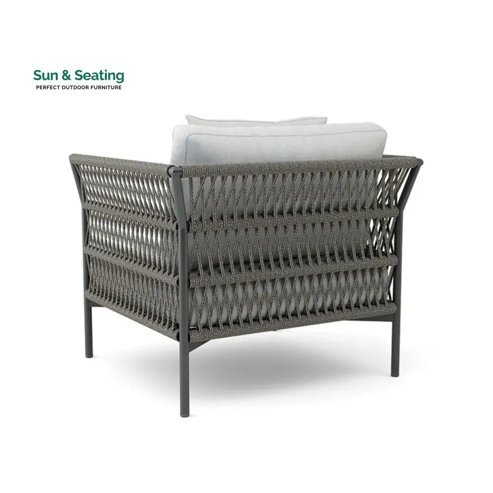 Denali Outdoor Rope 7-Seater Sofa Set With Glass Top Table Sofa Set