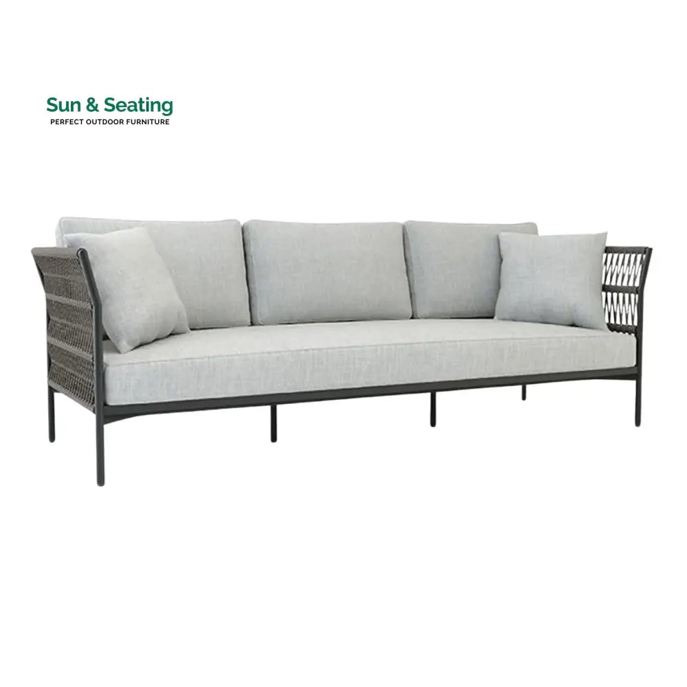 Denali Outdoor Rope 7-Seater Sofa Set With Glass Top Table Sofa Set