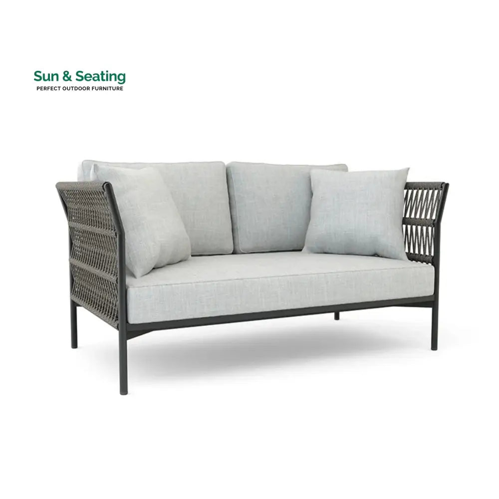 Denali Outdoor Rope 7-Seater Sofa Set With Glass Top Table Sofa Set