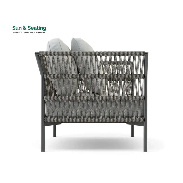 Denali Outdoor Rope 7-Seater Sofa Set With Glass Top Table Sofa Set