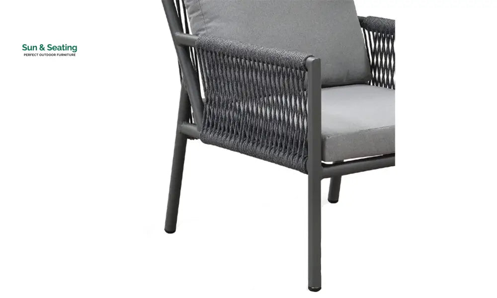 Deny Outdoor Sofa Set 2 Seater 2 Single seater and 1 Center Table Set (Grey) Braided &amp; Rope Sofa Sets