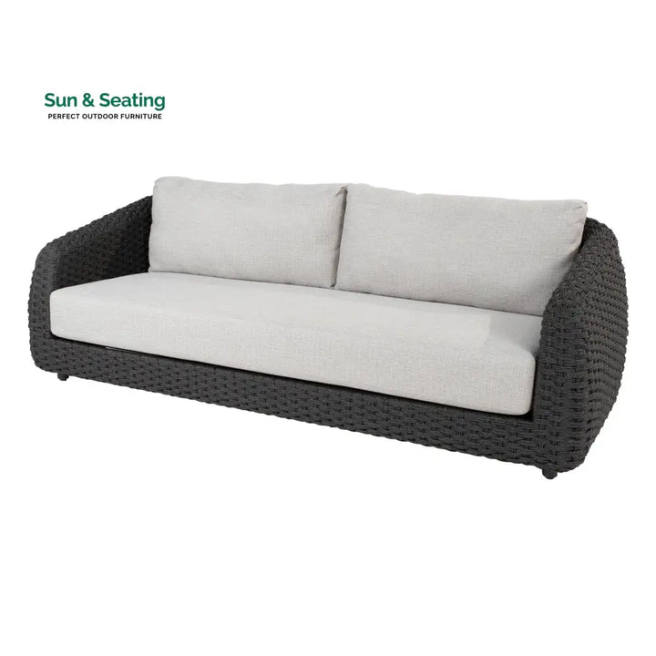 Deskoy Outdoor Garden Balcony Sofa Set 2 Seater 2 Single seater and 1 Center Table Set Braid &amp; Rope (Black) Sofa Sets