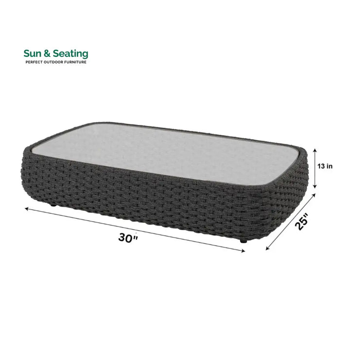 Deskoy Outdoor Garden Balcony Sofa Set 2 Seater 2 Single seater and 1 Center Table Set Braid &amp; Rope (Black) Sofa Sets
