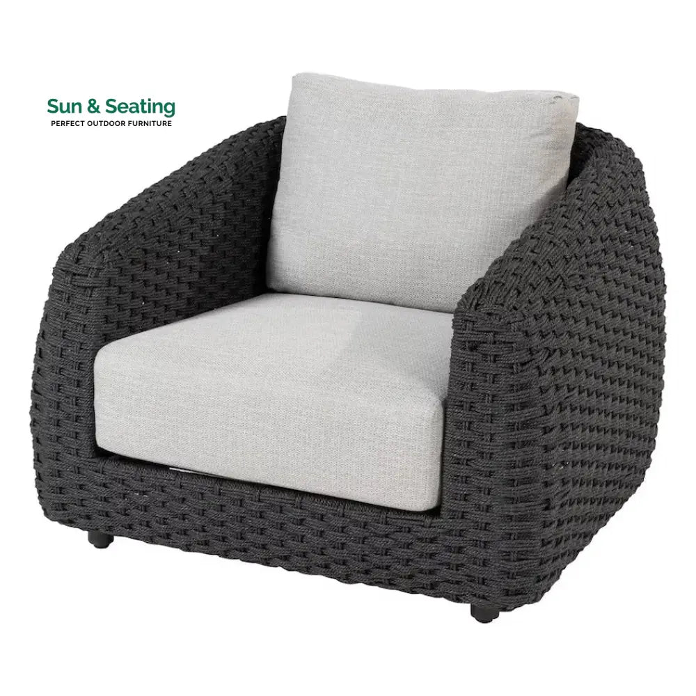 Deskoy Outdoor Garden Balcony Sofa Set 2 Seater 2 Single seater and 1 Center Table Set Braid & Rope (Black) Sofa Sets