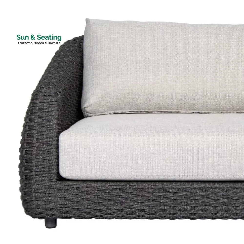 Deskoy Outdoor Garden Balcony Sofa Set 2 Seater 2 Single seater and 1 Center Table Set Braid &amp; Rope (Black) Sofa Sets