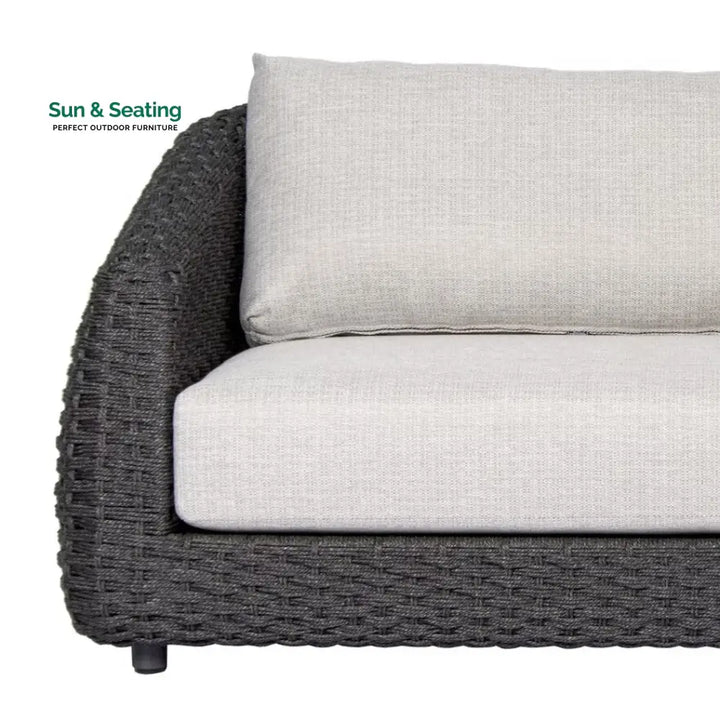Deskoy Outdoor Garden Balcony Sofa Set 2 Seater 2 Single seater and 1 Center Table Set Braid &amp; Rope (Black) Sofa Sets