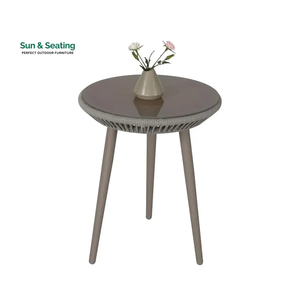 Detect Outdoor Patio Seating Set 2 Chairs and 1 Table Set (Grey) Braided &amp; Rope Coffee Table Sets