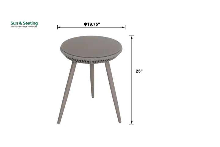 Detect Outdoor Patio Seating Set 2 Chairs and 1 Table Set (Grey) Braided &amp; Rope Coffee Table Sets