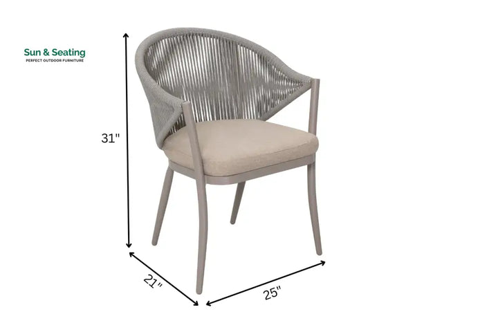 Detect Outdoor Patio Seating Set 2 Chairs and 1 Table Set (Grey) Braided &amp; Rope Coffee Table Sets
