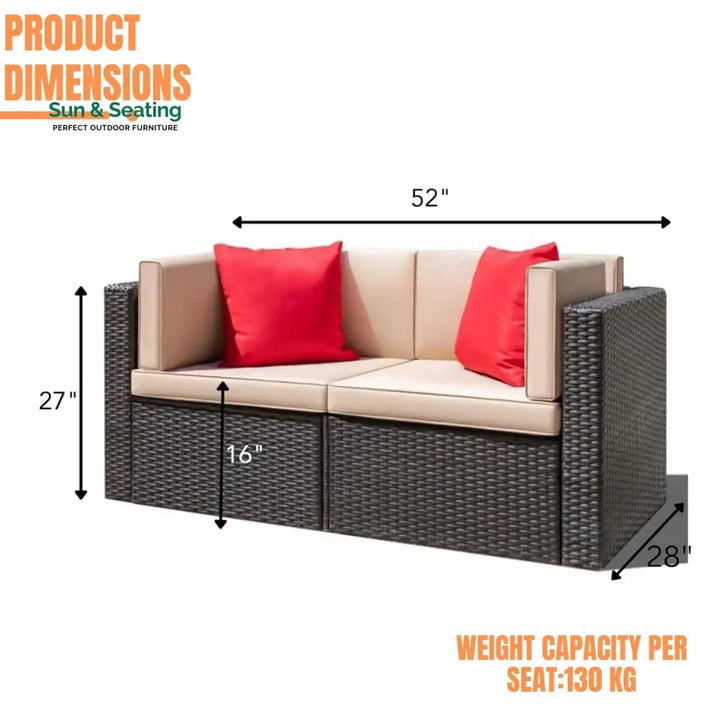 Devika Outdoor All-Weather Rattan Wicker Single Seater Sofa Sofa Set