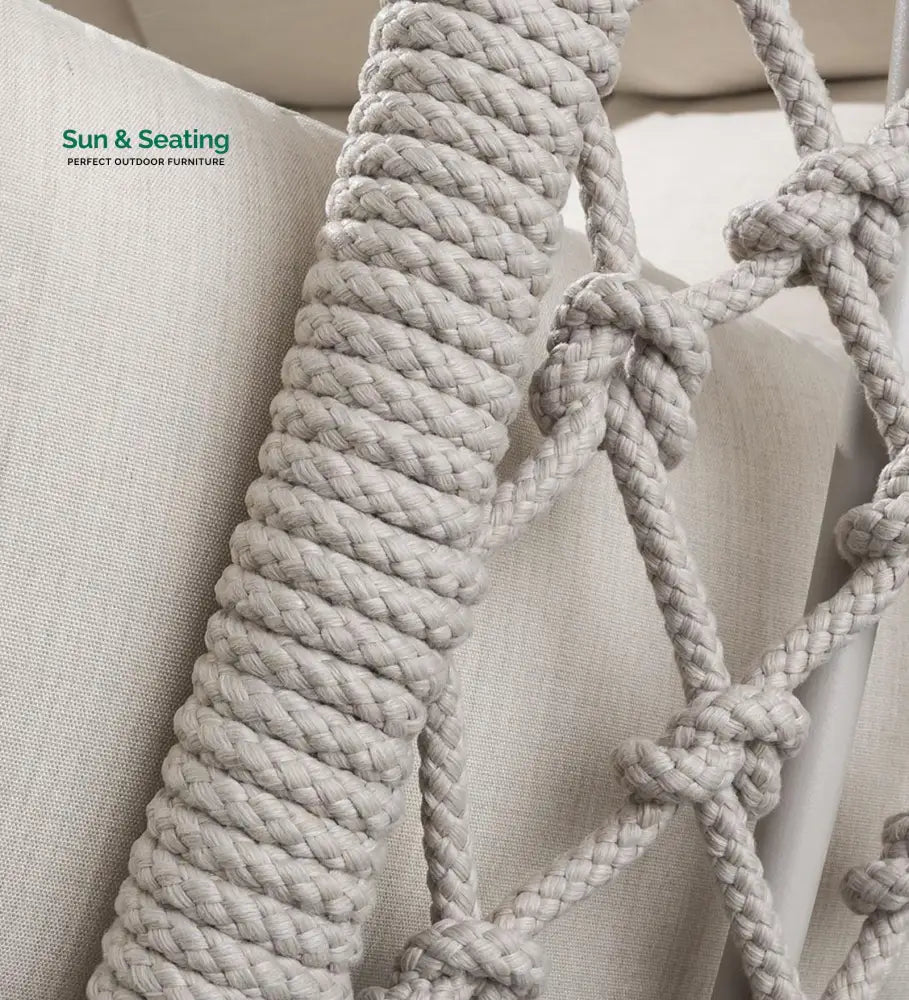 Dewey Three Seater Hanging Swing With Stand For Balcony Garden Swing (Natural) Braid &amp; Rope Swings