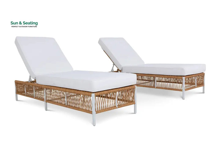 Dezire Outdoor Swimming Poolside Lounger Set of 2 (Honey) Loungers