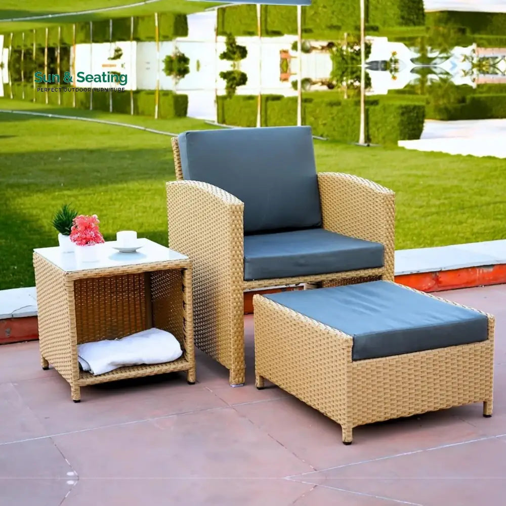 Dhanvi Outdoor 5 Piece Patio Wicker All Weather Sectional Furniture Set Patio Sofa Set