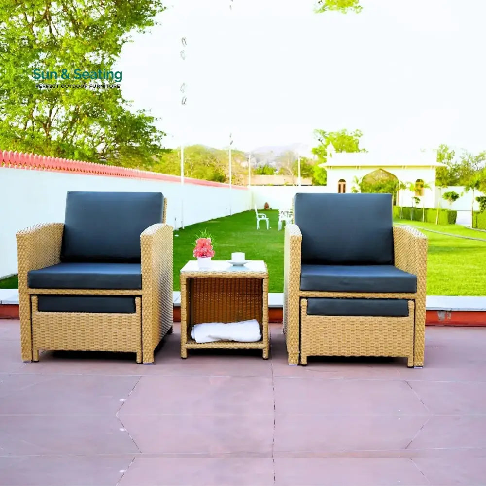 Dhanvi Outdoor 5 Piece Patio Wicker All Weather Sectional Furniture Set Patio Sofa Set