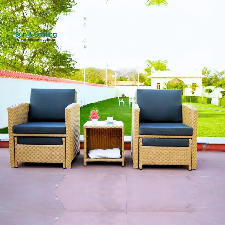 Dhanvi Outdoor 5 Piece Patio Wicker All Weather Sectional Furniture Set Patio Sofa Set
