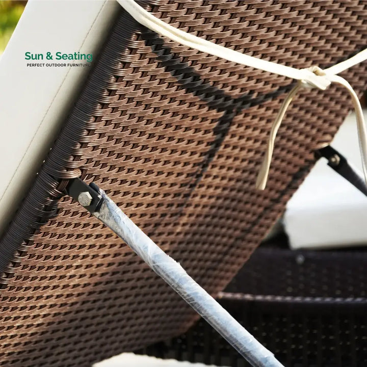 Dima Outdoor All-Weather Wicker Lounger with Cushions Lounger Set