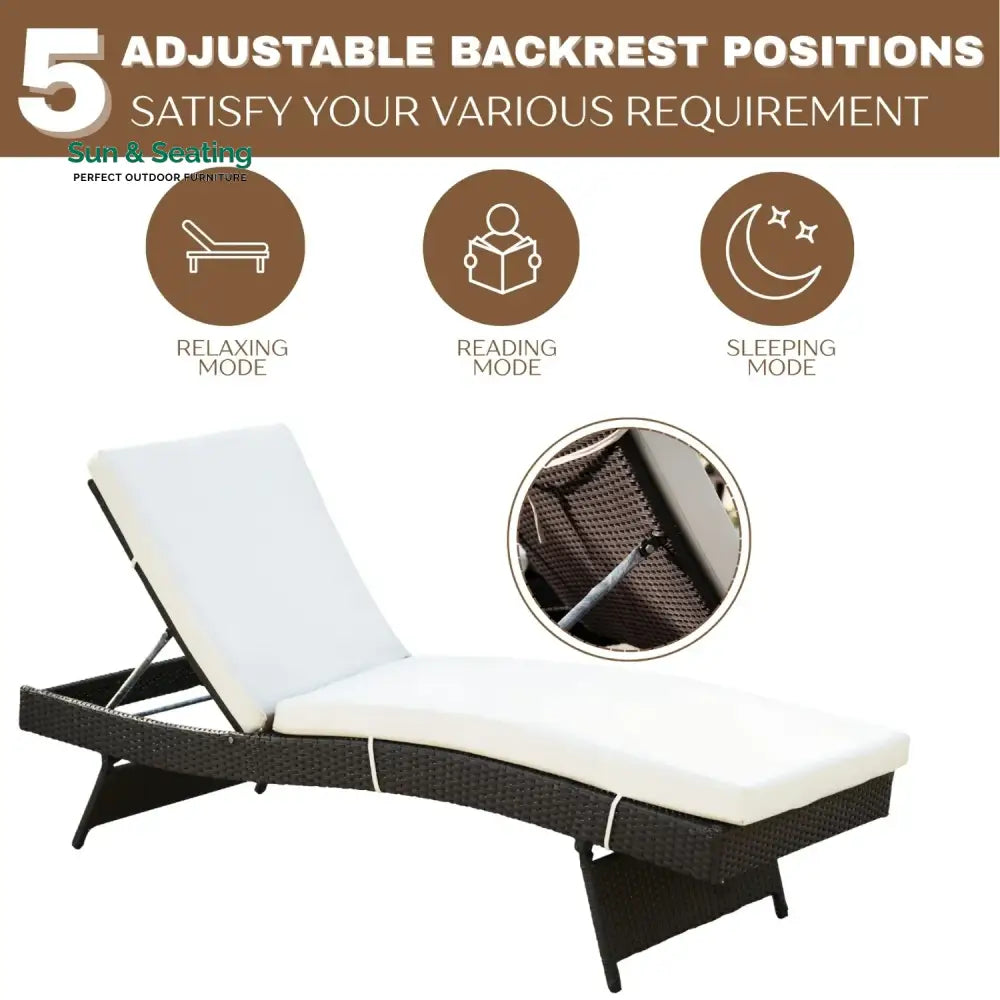 Dima Outdoor All-Weather Wicker Lounger with Cushions Lounger Set