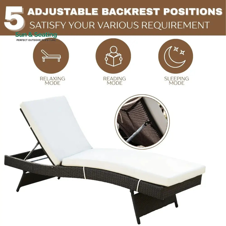 Dima Outdoor All-Weather Wicker Lounger with Cushions Lounger Set