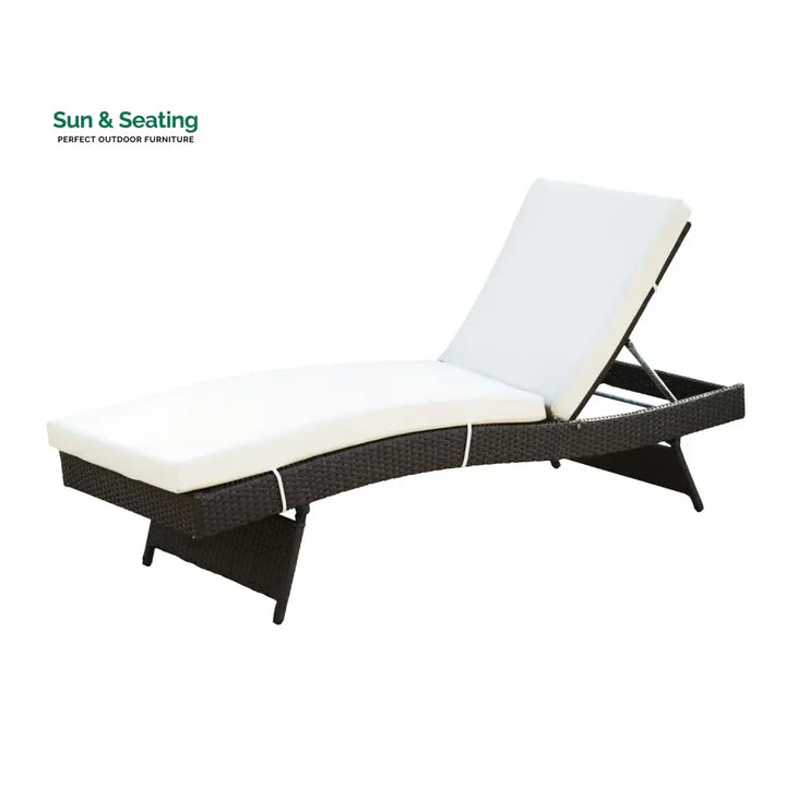 Dima Outdoor All-Weather Wicker Lounger with Cushions Lounger Set