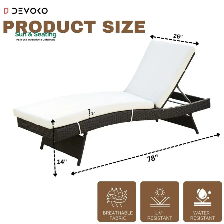 Dima Outdoor All-Weather Wicker Lounger with Cushions Lounger Set