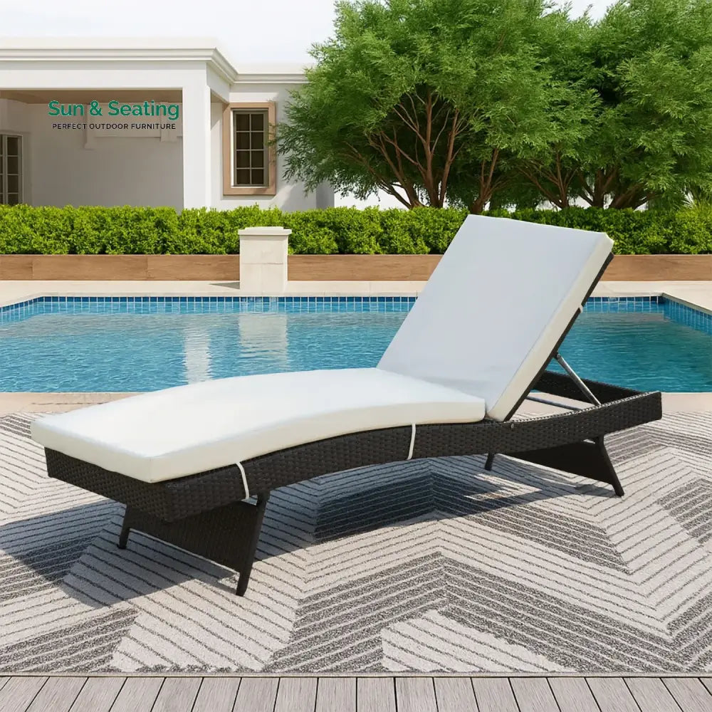 Dima Outdoor All-Weather Wicker Lounger with Cushions Lounger Set
