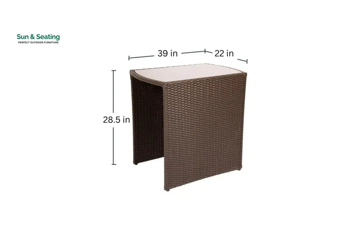 Diski Outdoor Patio Seating Set 2 Chairs and 1 Table Set (Brown) Coffee Table Sets