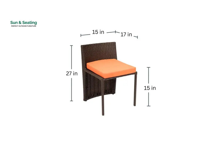 Diski Outdoor Patio Seating Set 2 Chairs and 1 Table Set (Brown) Coffee Table Sets