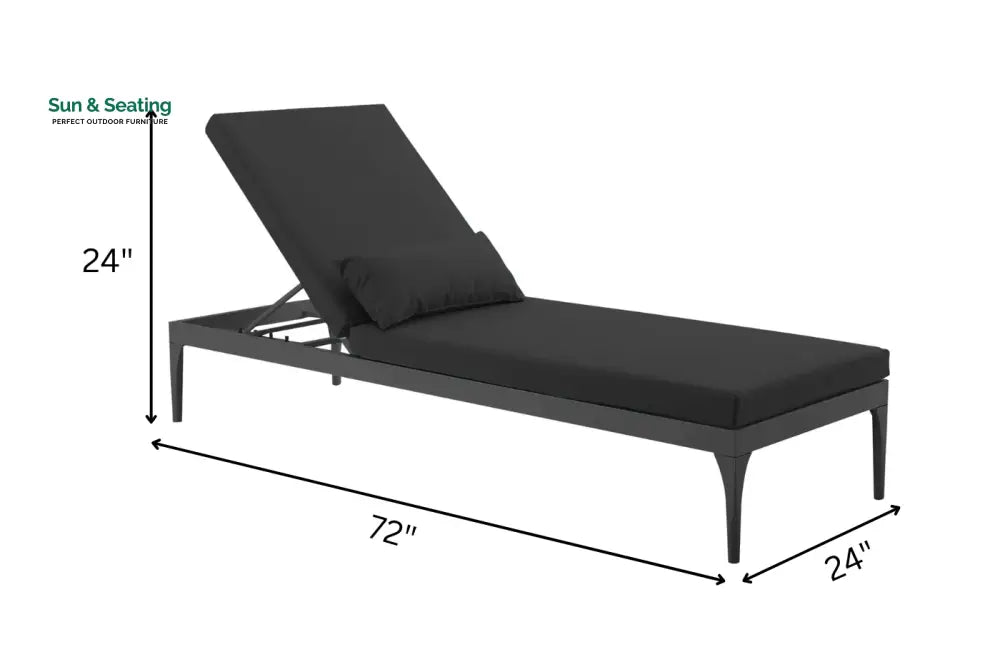 Disla Outdoor Swimming Poolside Lounger (Black) Set of 2 Loungers