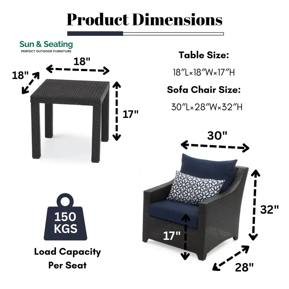 Dolores 3-Piece Outdoor Rattan Wicker Patio Set Patio Set