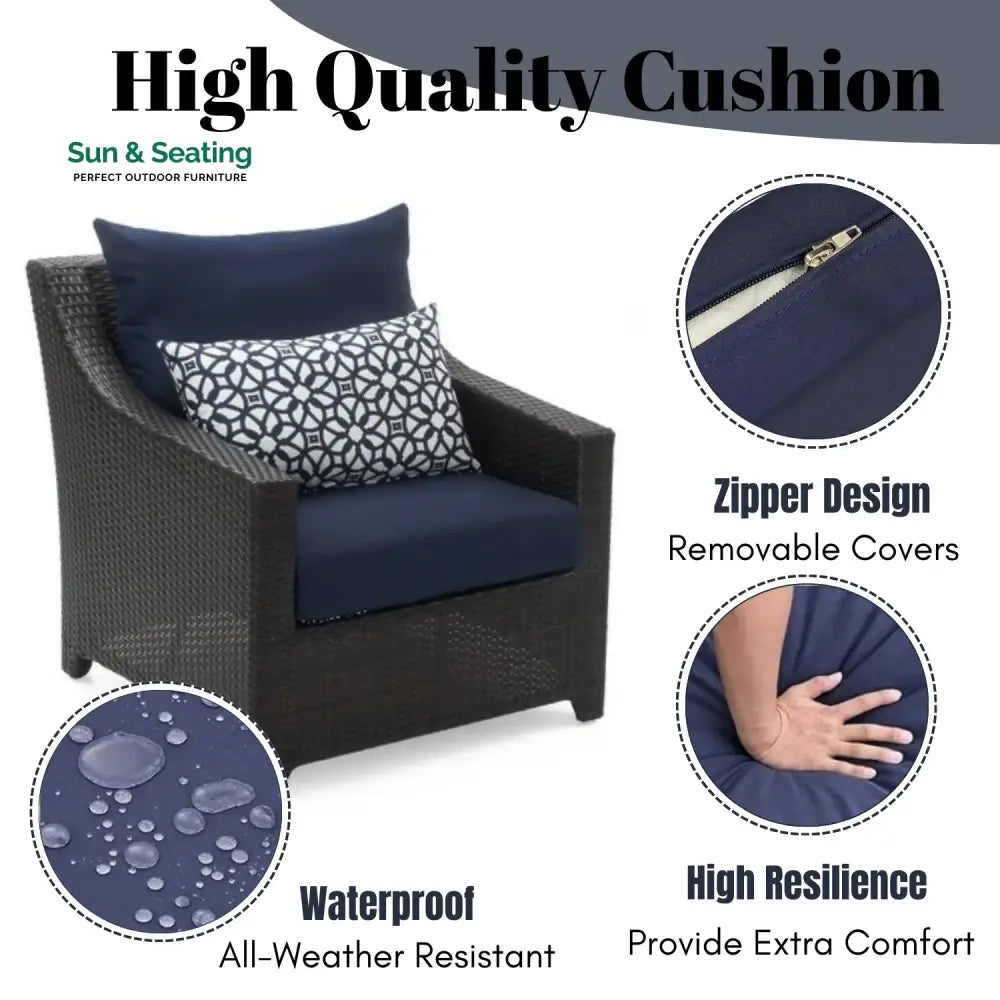 Dolores 3-Piece Outdoor Rattan Wicker Patio Set Patio Set