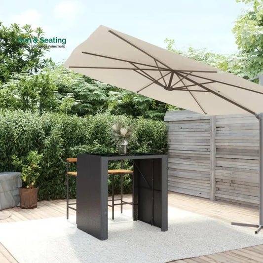 Dominga Outdoor Rattan Wicker Bar Table Bar Table