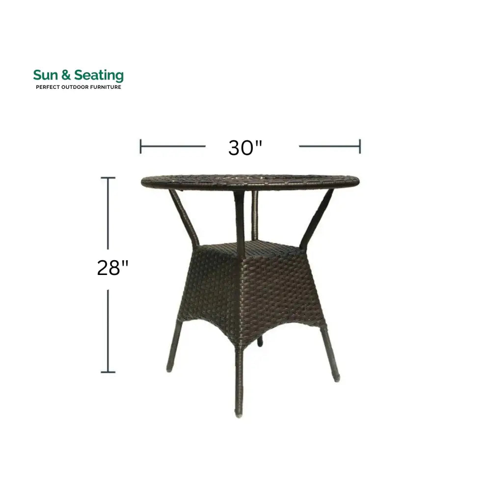 Dona Outdoor Patio Seating Set 4 Chairs and 1 Table Set (Brown) Coffee Table Sets