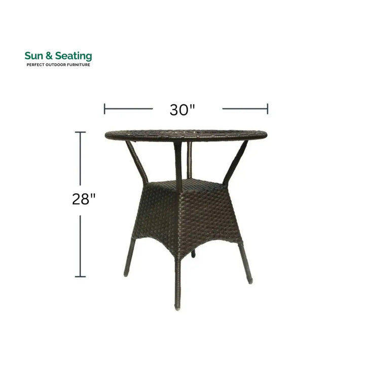 Dona Outdoor Patio Seating Set 4 Chairs and 1 Table Set (Brown) Coffee Table Sets