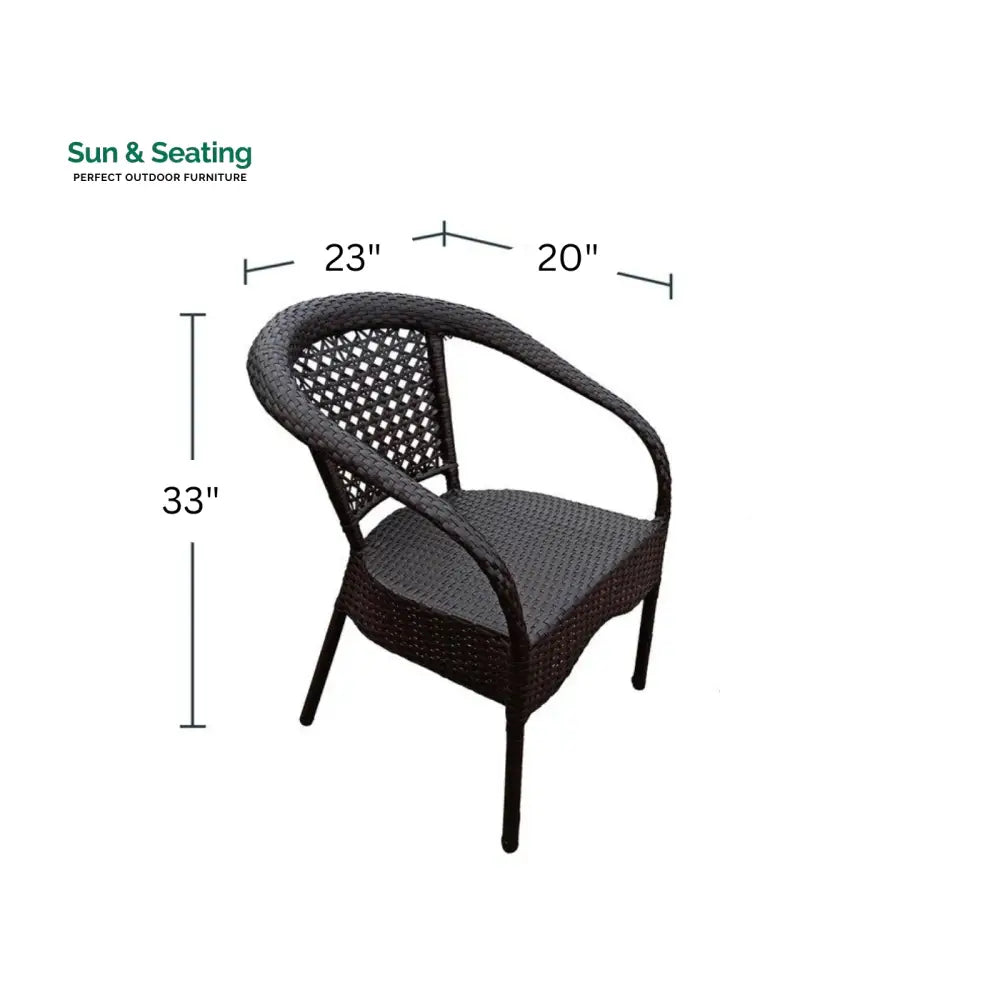 Dona Outdoor Patio Seating Set 4 Chairs and 1 Table Set (Brown) Coffee Table Sets