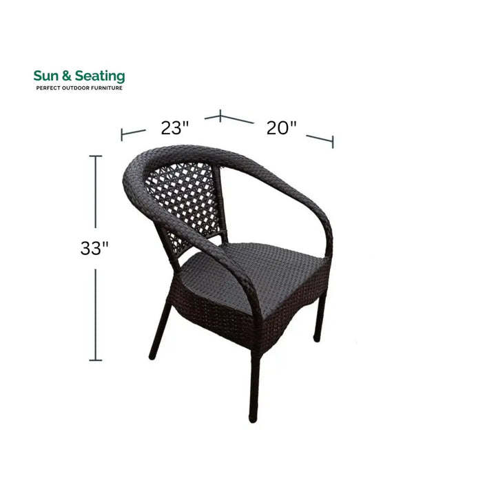 Dona Outdoor Patio Seating Set 4 Chairs and 1 Table Set (Brown) Coffee Table Sets