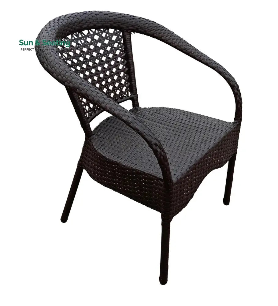 Dona Outdoor Patio Seating Set 4 Chairs and 1 Table Set (Brown) Coffee Table Sets