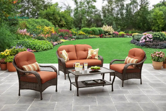 Dona Outdoor Sofa Set 2 Seater 2 Single seater and 1 Center Table (Dark Brown) Sofa Sets