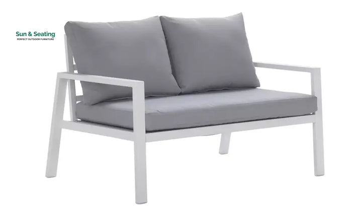Dona Outdoor Sofa Set 2 Seater 2 Single seater and 1 Center Table (White + Grey) Sofa Sets