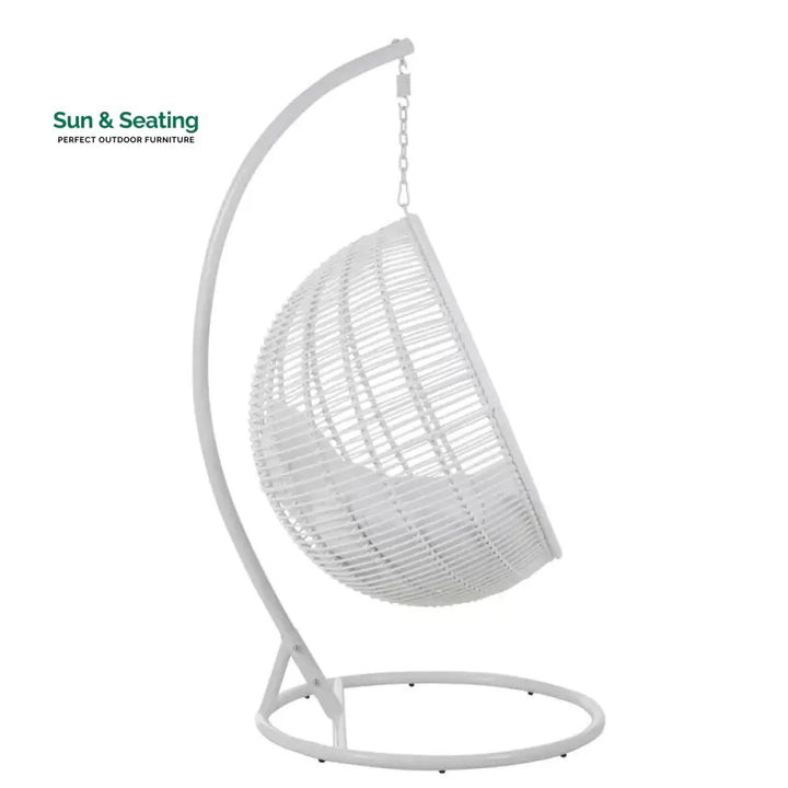Donato Single Seater Hanging Swing With Stand For Balcony Garden Swing (White) Swings