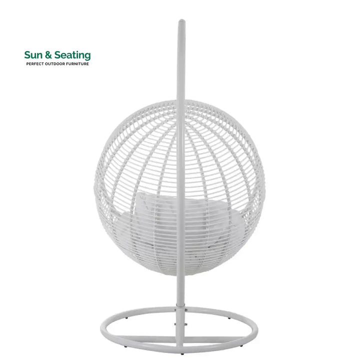 Donato Single Seater Hanging Swing With Stand For Balcony Garden Swing (White) Swings