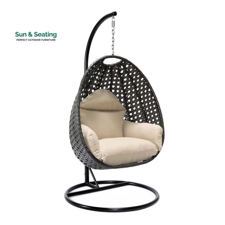 Doriano Single Seater Hanging Swing With Stand For Balcony Garden (Drak Grey) Swings