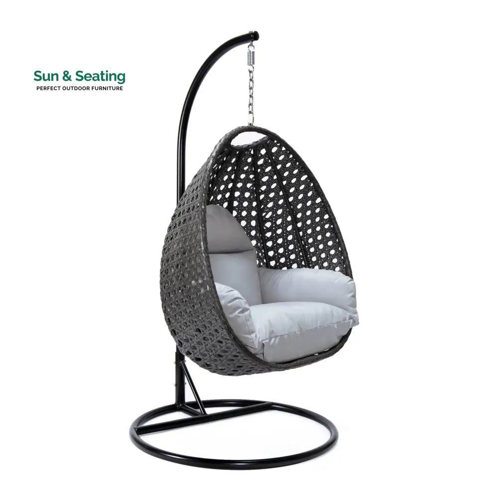 Doriano Single Seater Hanging Swing With Stand For Balcony Garden (Drak Grey) Swings