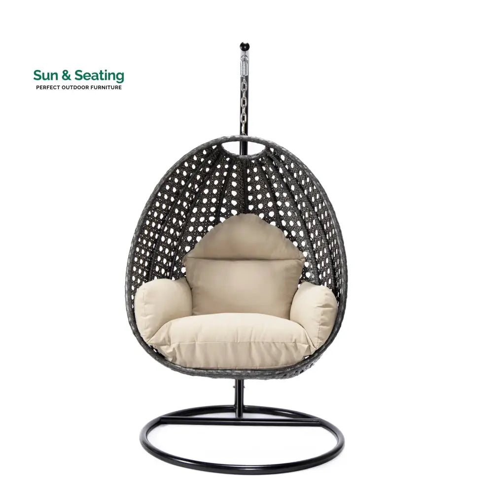 Doriano Single Seater Hanging Swing With Stand For Balcony Garden (Drak Grey) Swings
