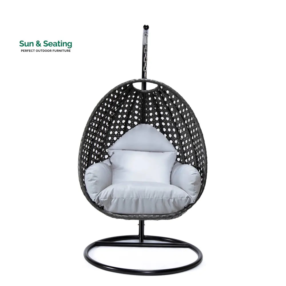 Doriano Single Seater Hanging Swing With Stand For Balcony Garden (Drak Grey) Swings